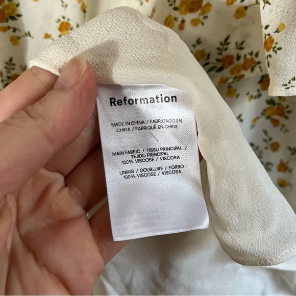 REFORMATION Avni Floral Ruffle Mini Dress - Picture 9 of 11